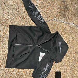 Affliction Black Hoodie with Embroidered Text